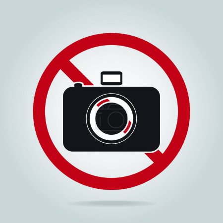 Téléchargez les illustrations : "Pas d'icône appareil photo, illustration de signe, illustration vectorielle - en licence libre de droit