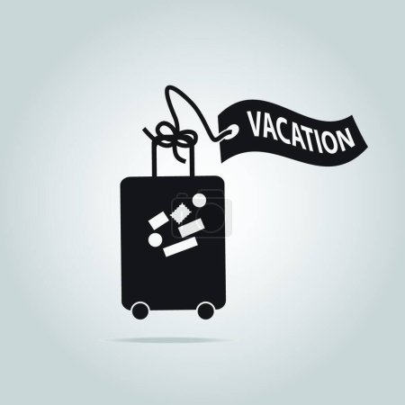 Illustration for Travel luggage icon illustration. bag suitcase - Royalty Free Image