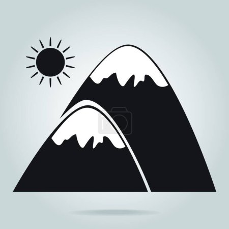 Téléchargez les illustrations : Logo vectoriel abstrait couleur montagne - en licence libre de droit