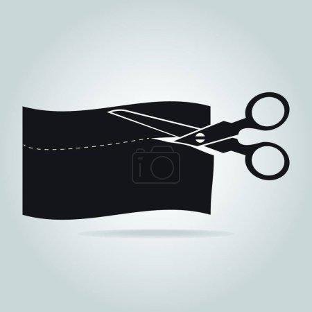 Illustration for "Scissors cut off the paper or cloth icon" - Royalty Free Image