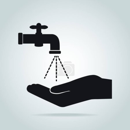 Téléchargez les illustrations : Icône de lavage de la main, illustration vectorielle design simple - en licence libre de droit