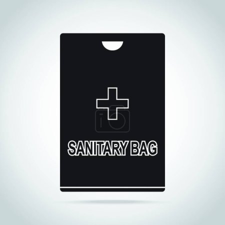 Téléchargez les illustrations : Illustration d'icône de sac sanitaire, illustration vectorielle design simple - en licence libre de droit