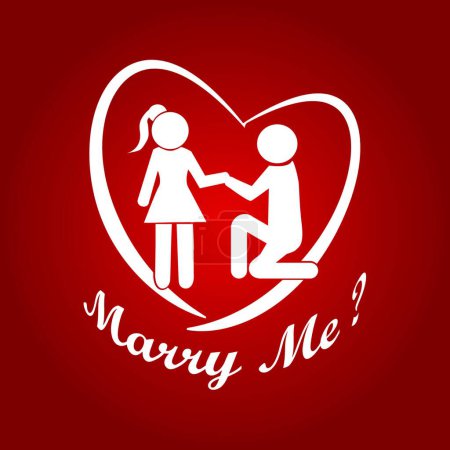 Illustration for Couple symbol, Marry me illustration - Royalty Free Image