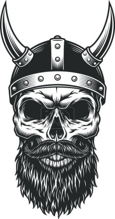Illustration for Monochrome vintage skull, vector illustration simple design - Royalty Free Image