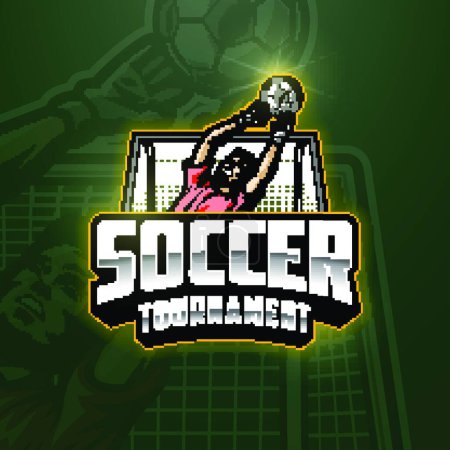 Illustration for Soccer goalkeeper emblem, vector illustration simple design - Royalty Free Image