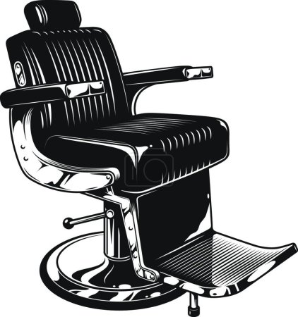 Ilustración de Plantilla de silla moderna de barbería vintage, ilustración vectorial diseño simple - Imagen libre de derechos