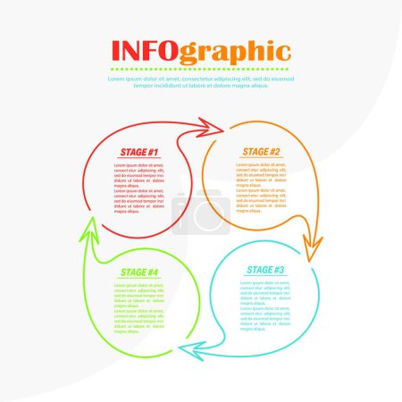 Téléchargez les illustrations : Modèle d'infographie, concept d'entreprise - en licence libre de droit