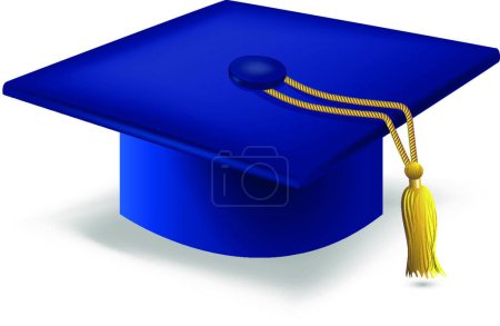 Illustration for Blue Graduation Cap, vector illustration simple design - Royalty Free Image