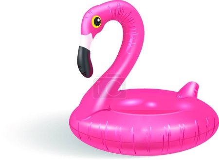 Illustration for Flamingo swim tube, vector illustration simple design - Royalty Free Image