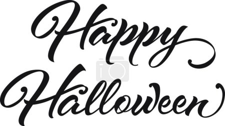 Téléchargez les illustrations : Joyeux Halloween calligraphie, illustration vectorielle conception simple - en licence libre de droit