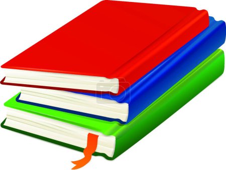 Illustration for Stack of Colored Books, vector illustration simple design - Royalty Free Image