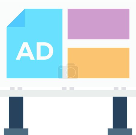 Ilustración de Icono del concepto de publicidad, ilustración vectorial diseño simple - Imagen libre de derechos