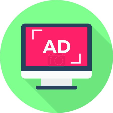 Illustration for Ad on computer screen, vector illustration simple design - Royalty Free Image