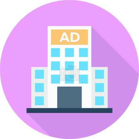 Illustration for Ad on the building, vector illustration simple design - Royalty Free Image