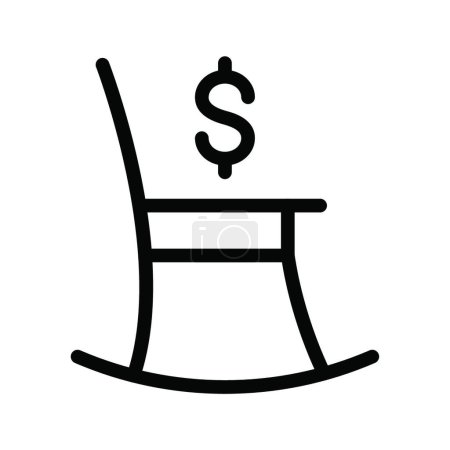 Téléchargez les illustrations : Icône de chaise berçante, illustration vectorielle design simple - en licence libre de droit