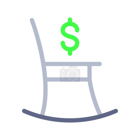 Illustration for Rocking chair with dollar sign icon, vector illustration simple design - Royalty Free Image