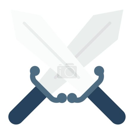 Téléchargez les illustrations : Épées icône de bataille, illustration vectorielle conception simple - en licence libre de droit