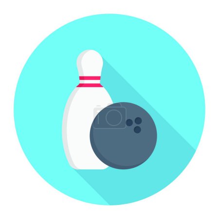 Téléchargez les illustrations : Icône de bowling, illustration vectorielle design simple - en licence libre de droit