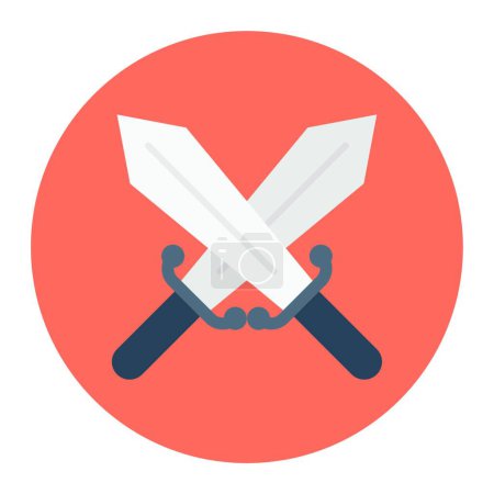 Ilustración de Espada batalla icono, vector ilustración diseño simple - Imagen libre de derechos