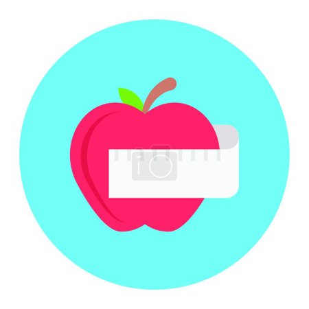 Téléchargez les illustrations : Icône pomme, illustration vectorielle design simple - en licence libre de droit