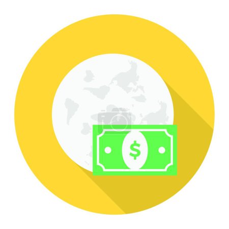 Illustration for Dollar and moon icon, vector illustration simple design - Royalty Free Image