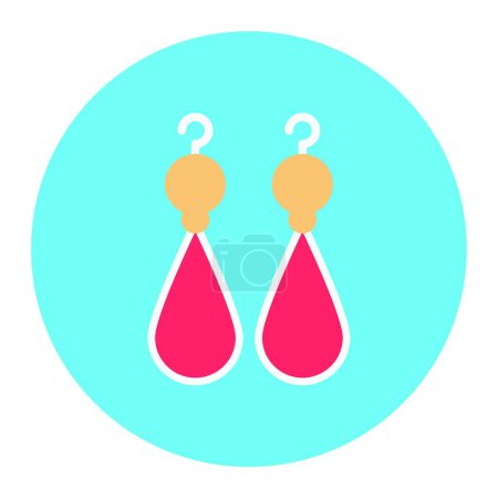 Téléchargez les illustrations : Icône boucles d'oreilles, illustration vectorielle design simple - en licence libre de droit