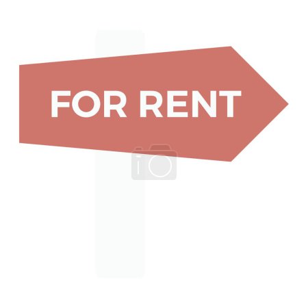 Illustration for House for rent sign board icon, vector illustration simple design - Royalty Free Image