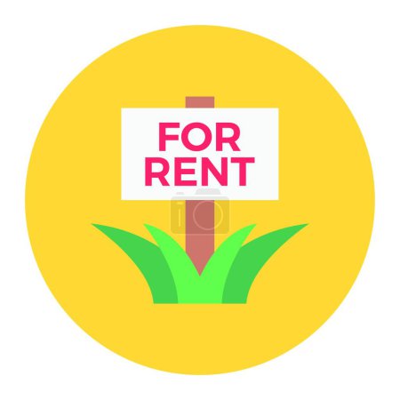 Illustration for House for rent sign board icon, vector illustration simple design - Royalty Free Image