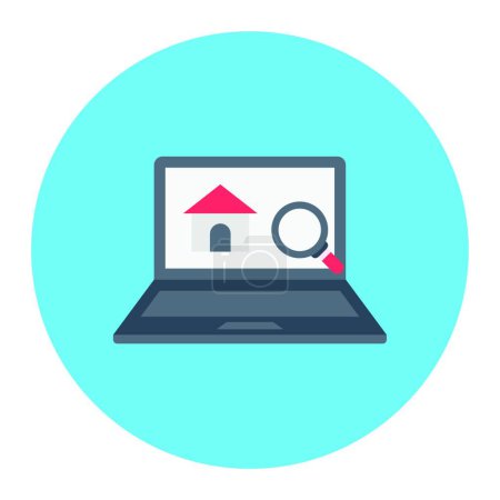 Illustration for Online home loan icon, vector illustration simple design - Royalty Free Image