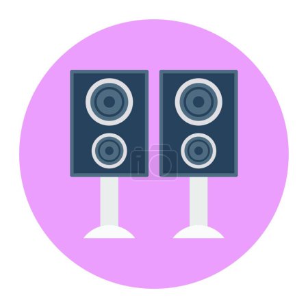 Téléchargez les illustrations : Icône haut-parleurs sonores, illustration vectorielle design simple - en licence libre de droit