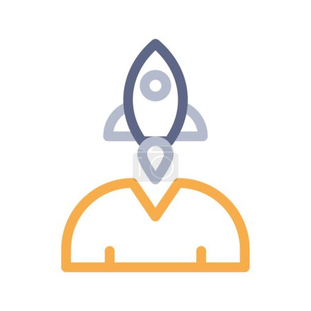 Ilustración de Business person with rocket icon, vector illustration - Imagen libre de derechos