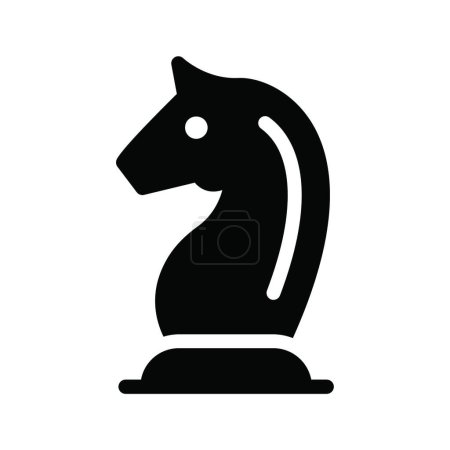 Téléchargez les illustrations : Horse, chess piece icon, vector illustration - en licence libre de droit