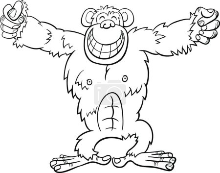 Illustration for "gorilla ape wild animal cartoon coloring book page" - Royalty Free Image