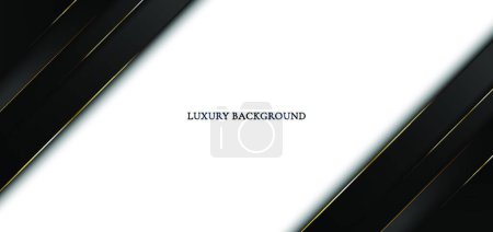 Téléchargez les illustrations : "Bandes diagonales noires de luxe modernes avec ligne dorée isolée sur " - en licence libre de droit