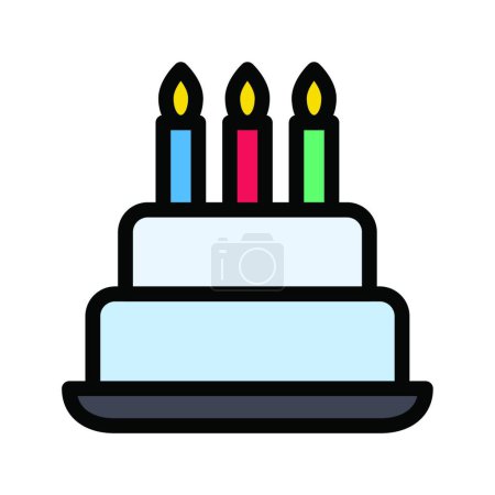 Illustration for Birthday cake icon, vector illustration - Royalty Free Image