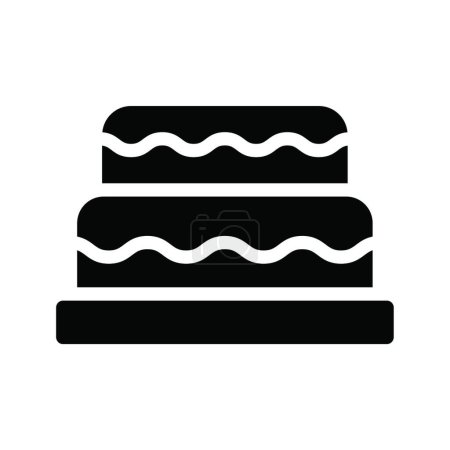 Téléchargez les illustrations : Sweet icône de gâteau illustration vectorielle - en licence libre de droit