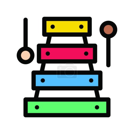 Illustration for Xylophone  icon vector illustration - Royalty Free Image