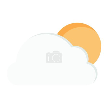 Illustration for Sun with cloud, simple vector illustration - Royalty Free Image