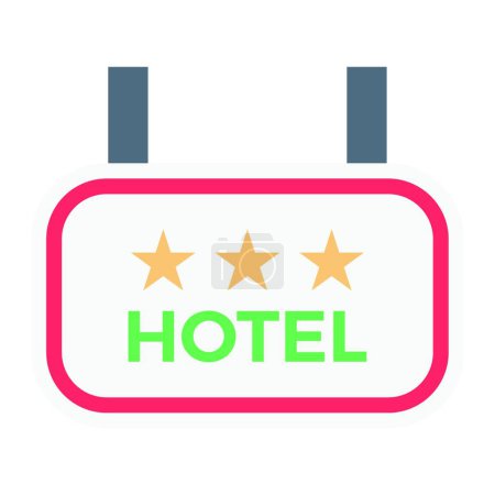 Téléchargez les illustrations : Illustration vectorielle icône hôtel trois étoiles - en licence libre de droit