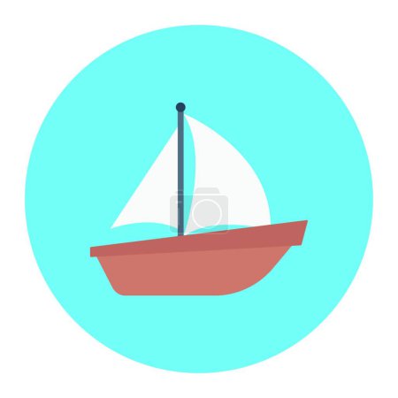 Téléchargez les illustrations : Boat web icon vector illustration - en licence libre de droit