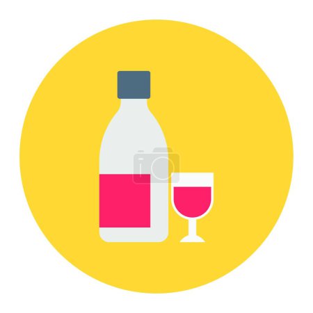 Téléchargez les illustrations : Icône de vin illustration vectorielle - en licence libre de droit