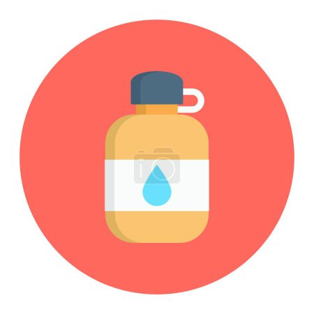 Téléchargez les illustrations : Illustration vectorielle icône bouteille d'eau - en licence libre de droit