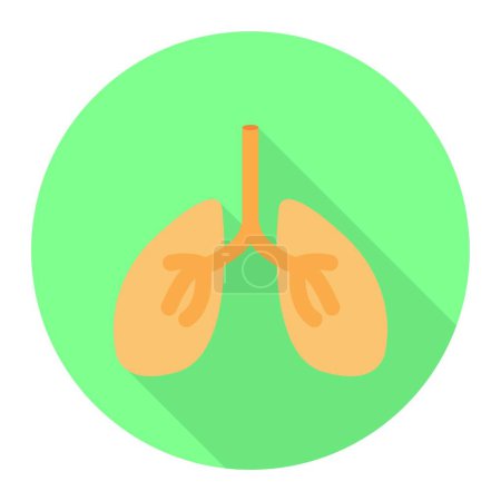 Téléchargez les illustrations : Icône poumons, illustration vectorielle design simple - en licence libre de droit
