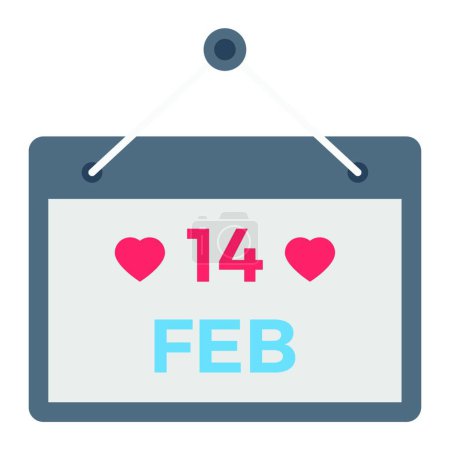 Illustration for Feb date icon, vector illustration simple design - Royalty Free Image