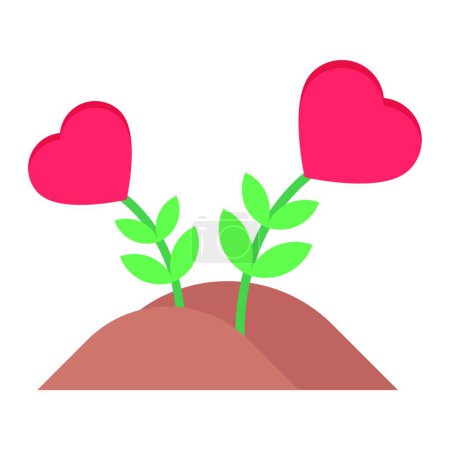 Illustration for Plants with hearts icon, vector illustration simple design - Royalty Free Image