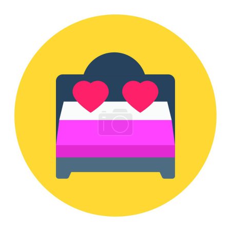 Ilustración de Icono de la cama, vector ilustración diseño simple - Imagen libre de derechos