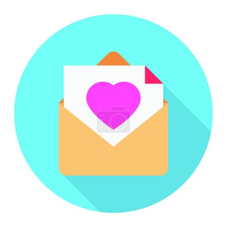 Illustration for "love letter "  web icon vector illustration - Royalty Free Image