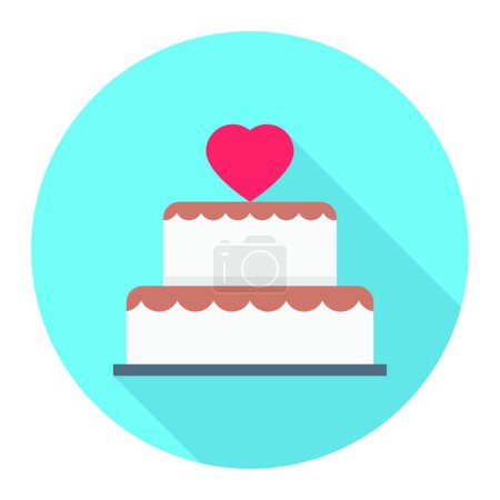 Téléchargez les illustrations : Icône de gâteau, illustration vectorielle design simple - en licence libre de droit