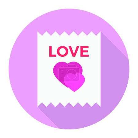 Ilustración de Icono de la carta de amor, ilustración vectorial diseño simple - Imagen libre de derechos