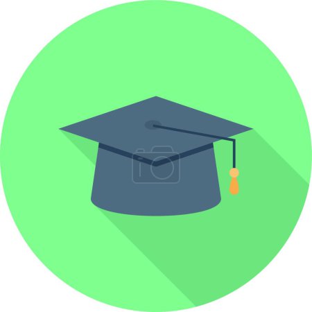 Téléchargez les illustrations : Icône de chapeau de graduation, illustration vectorielle design simple - en licence libre de droit